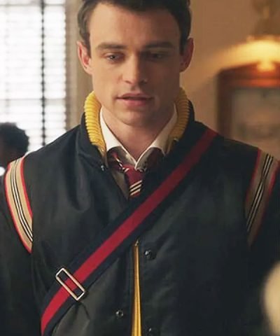 Max Wolfe Gossip Girl 2021 Thomas Doherty Black Bomber Jacket