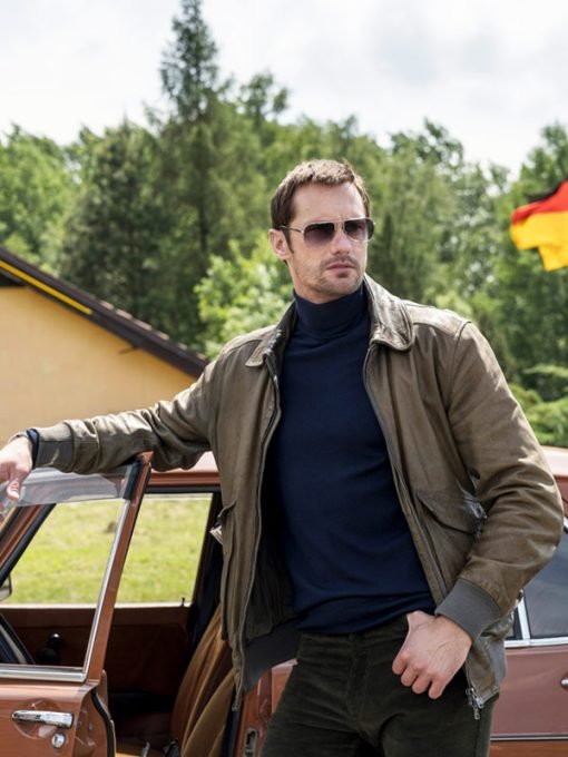 Infinity Pool Alexander Skarsgård Brown Leather Jacket