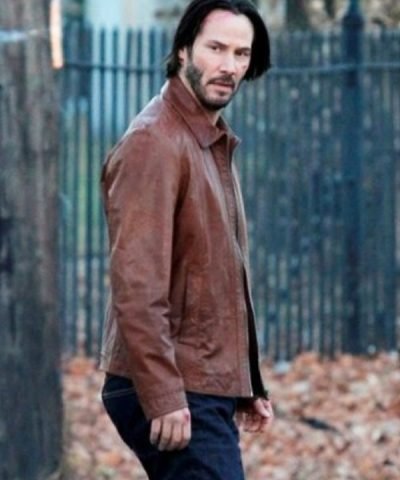 John Wick Keanu Reeves Brown Leather Jacket