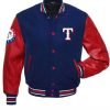 MLB Texas Rangers Blue and Red Varsity Jacket