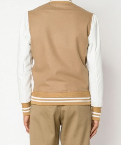 Men's Two-Tone John Elliott Beige And White Wool Bomber Jacket