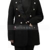 Jennifer Aniston Black Wool Coat