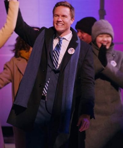 Scott Porter Ginny And Georgia 2021 Mayor Paul Randolph Black Wool Coat