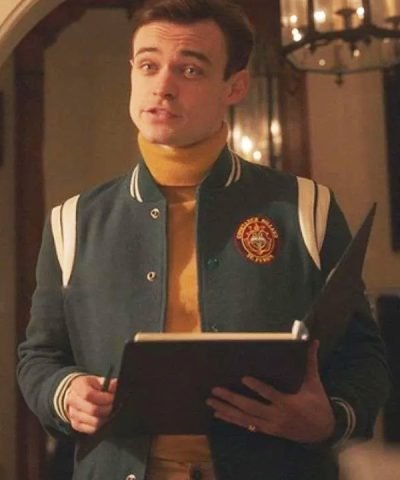 Max Wolfe Gossip Girl 2021 Thomas Doherty Green Bomber Jacket