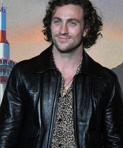 Aaron Taylor-Johnson Black Leather Jacket