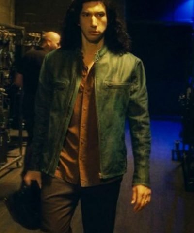 Henry McHenry Annette (2021) Adam Driver Green Leather Jacket