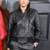 Grammys Awards Helen Lasichanh Black Leather Jacket