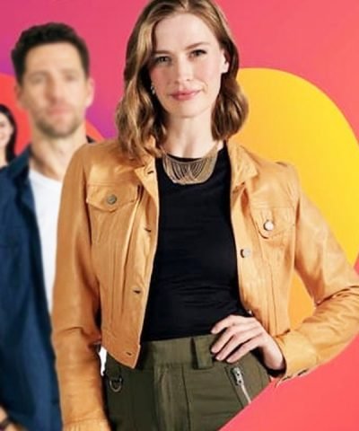 Tara The Love Club 2023 Camille Stopps Brown Leather Jacket