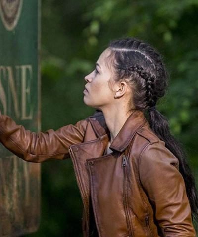 Christian Serratos The Walking Dead Biker Leather Jacket