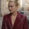 Camille Razat Emily In Paris Maroon Leather Blazer