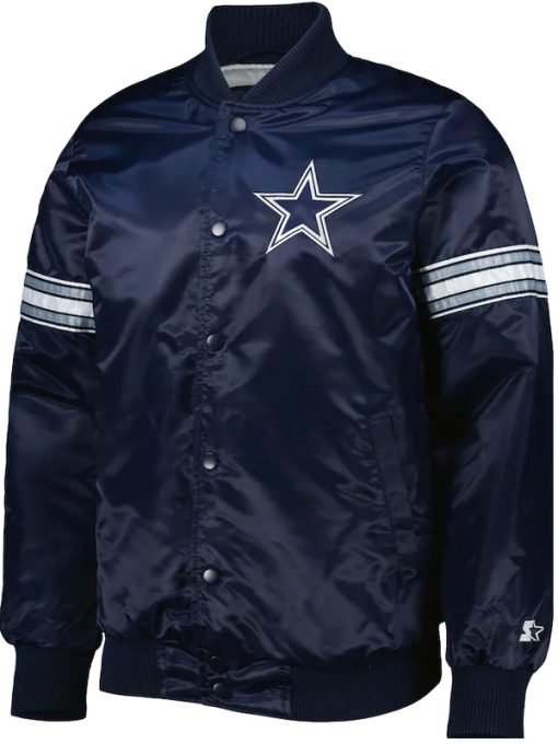 Men's Dallas Cowboys Pick And Roll Blue Varsity Jacket