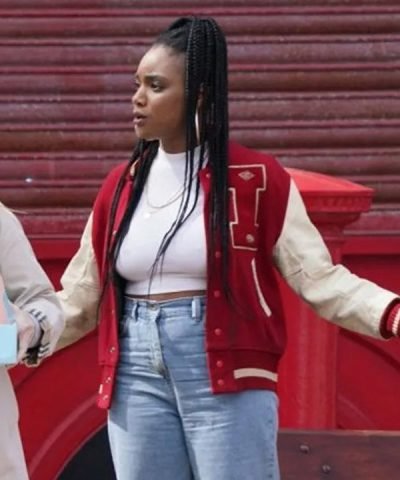 Billie The Almond And The Seahorse 2022 Rachel Adedeji Red Letterman Varsity Jacket