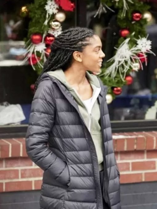 Lilly The Christmas Doctor (2020) Rhinnan Payne Grey Puffer Jacket