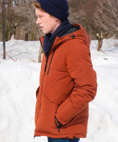 Ky Baldwin Snow Day Orange Puffer Jacket