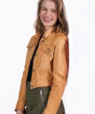 Camille Stopps The Love Club Brown Leather Jacket