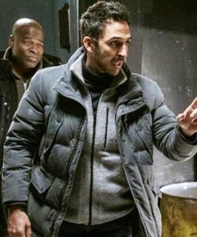 Amir Arison The Blacklist Grey Puffer Jacket