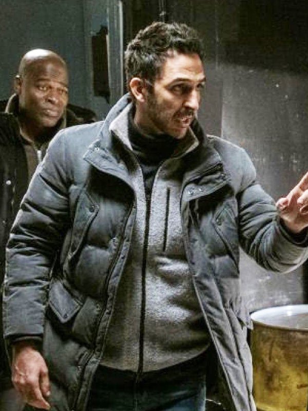 Amir Arison The Blacklist Grey Puffer Jacket