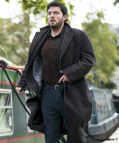 Tom Burke C.B Strike Brown Wool Coat