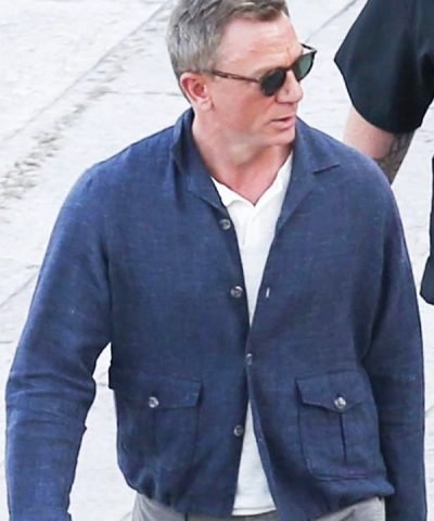 James Bond No Time To Die (2021) Daniel Craig Blue Cotton Jacket