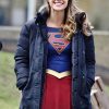 Kara Danvers TV Series Supergirl Melissa Benoist Blue Puffer Coat