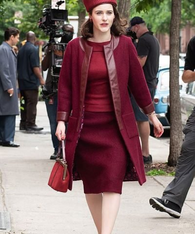 TV Series The Marvelous Mrs. Maisel S04 Rachel Brosnahan Maroon Wool Coat