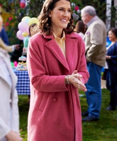 Jordana The Blessing Bracelet (2023) Morgana Wyllie Pink Wool Trench Coat