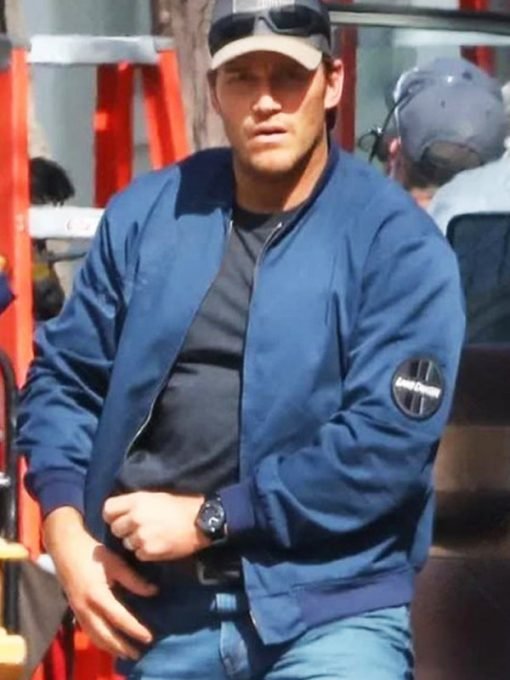 TV Series The Terminal List 2022 Chris Pratt Blue Bomber Jacket