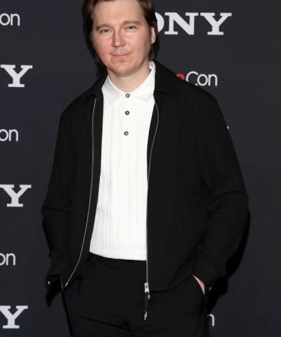 American Actor Paul Dano CinemaCon Event (2023) Black Striped Jacket