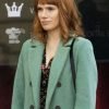 TV Series Valeria (S03) Diana Gómez Green Wool Coat