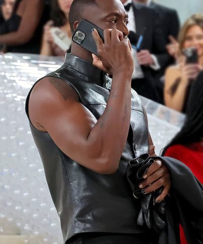 Basketball Player Dwyane Wade Met Gala 2023 Black Leather Vest