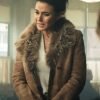 TV Series Superman And Lois Lana Lang Cushing Brown Leather Long Sherpa Coat