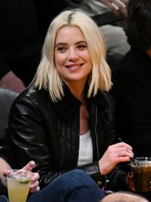 NBA 2023 Ashley Benson Black Leather Jacket