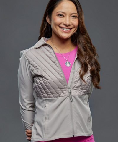 Emily Chen A Winning Team (2023) Nadia Hatta Grey Quilted Jacket