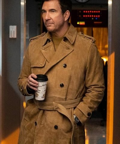 Dylan McDermott Brown Coat