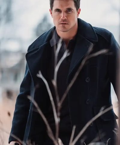 Evan Simulant (2023) Robbie Amell Black Wool Coat