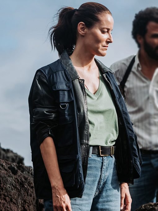 Inspectora Turn Of The Tide (2023) Maria João Bastos Black Leather Jacket