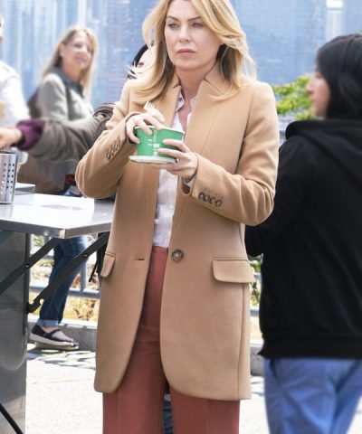 Dr. Meredith Grey Greys Anatomy Ellen Pompeo Brown Wool Coat