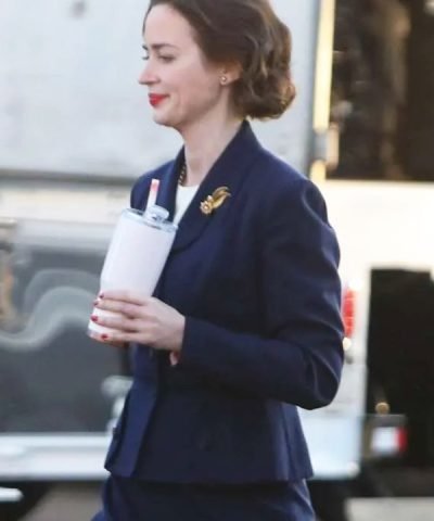 Emily Blunt 2023 Blue Coat