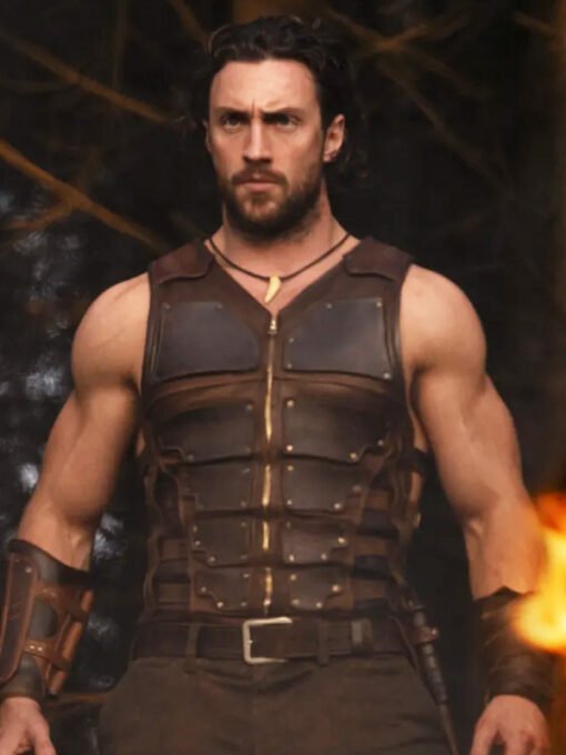 Kraven The Hunter Aaron Taylor-Johnson Brown Vest