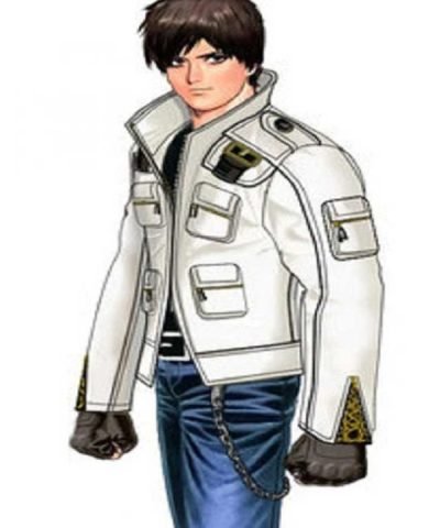 Video Game The King Of Fighters Kyo Kusanagi White Leather Jacket