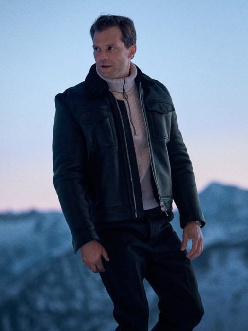 Heart Of Stone Jamie Dornan Black Leather Jacket