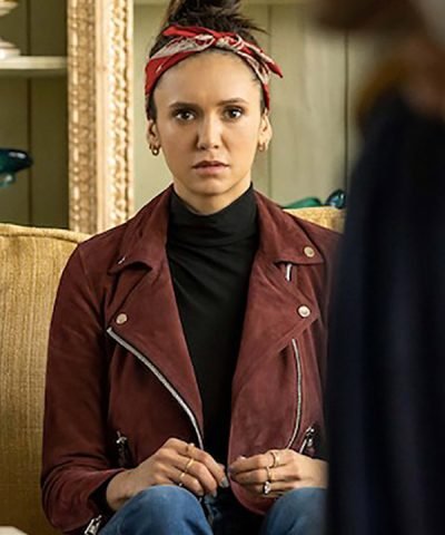 Nina Dobrev 2023 Maroon Jacket