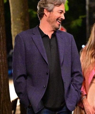 Peter And Just like That (2022) Jon Tenney Blue Wool Blazer