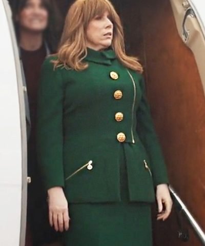 Catherine Tate Green Wool Coat