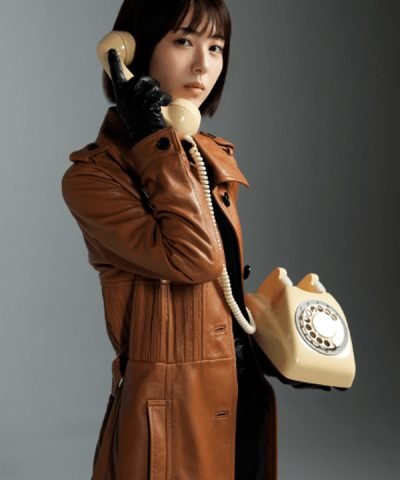 Minami Hamabe 2023 Brown Leather Coat