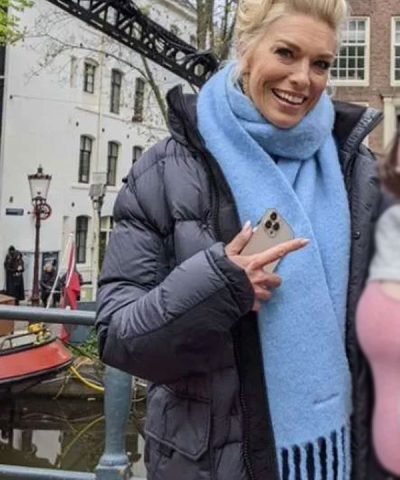 Hannah Waddingham Grey Coat