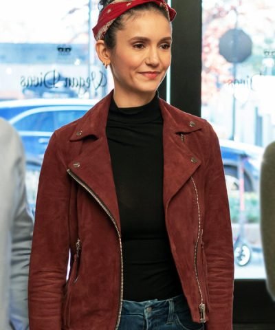 Parker McDermott The Out-Laws 2023 Nina Dobrev Maroon Leather Jacket