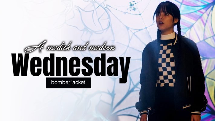 A modish and modern Wednesday bomber jacket