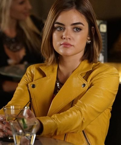 Pretty Little Liars Lucy Hale Yellow Leather Jacket