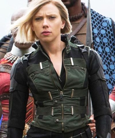 Scarlett Johansson Green and Black Vest